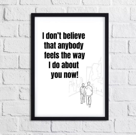 Oasis Wonderwall Lyrics Print | Home Decor | Britpop